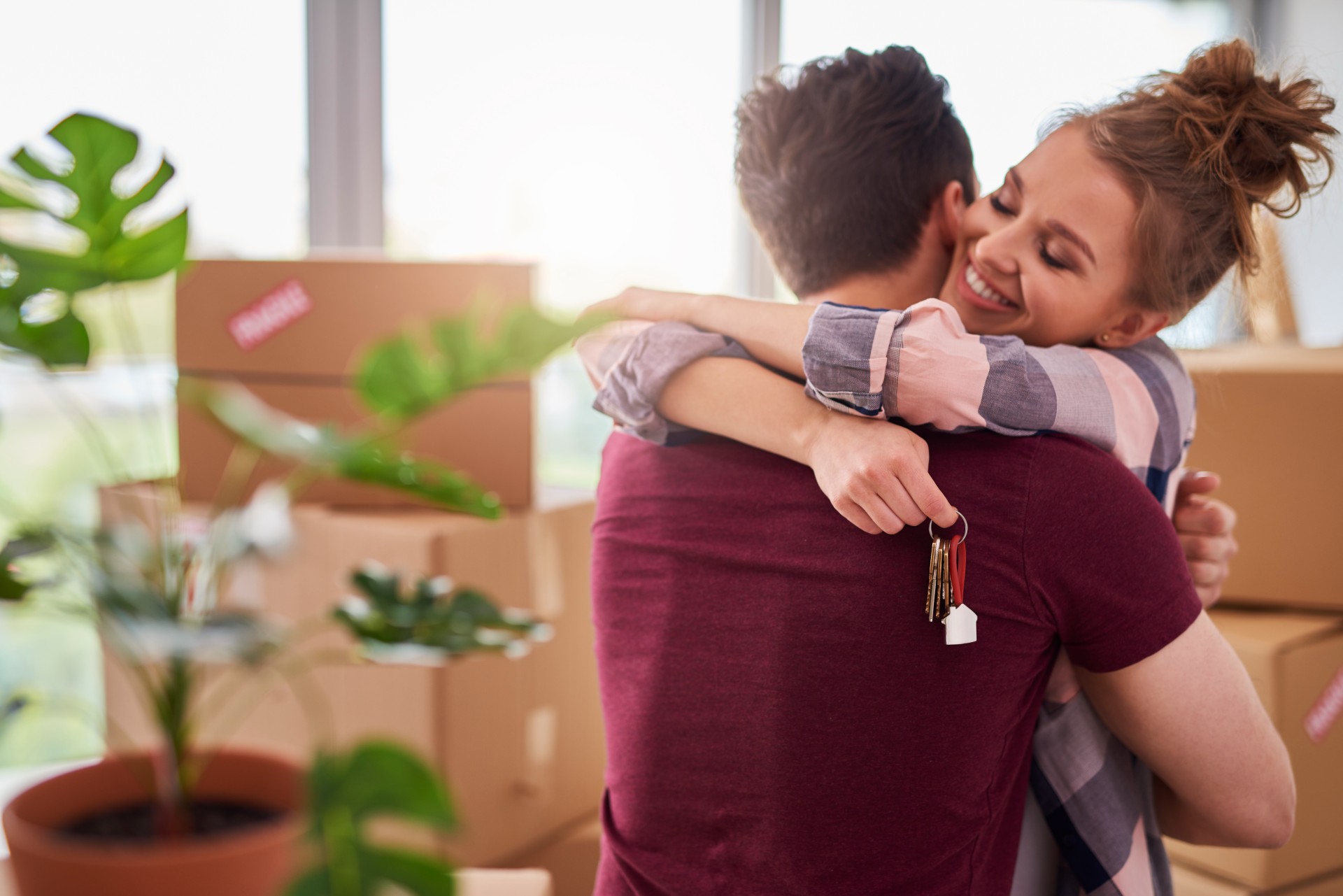 Happy Couple Apartment Keys